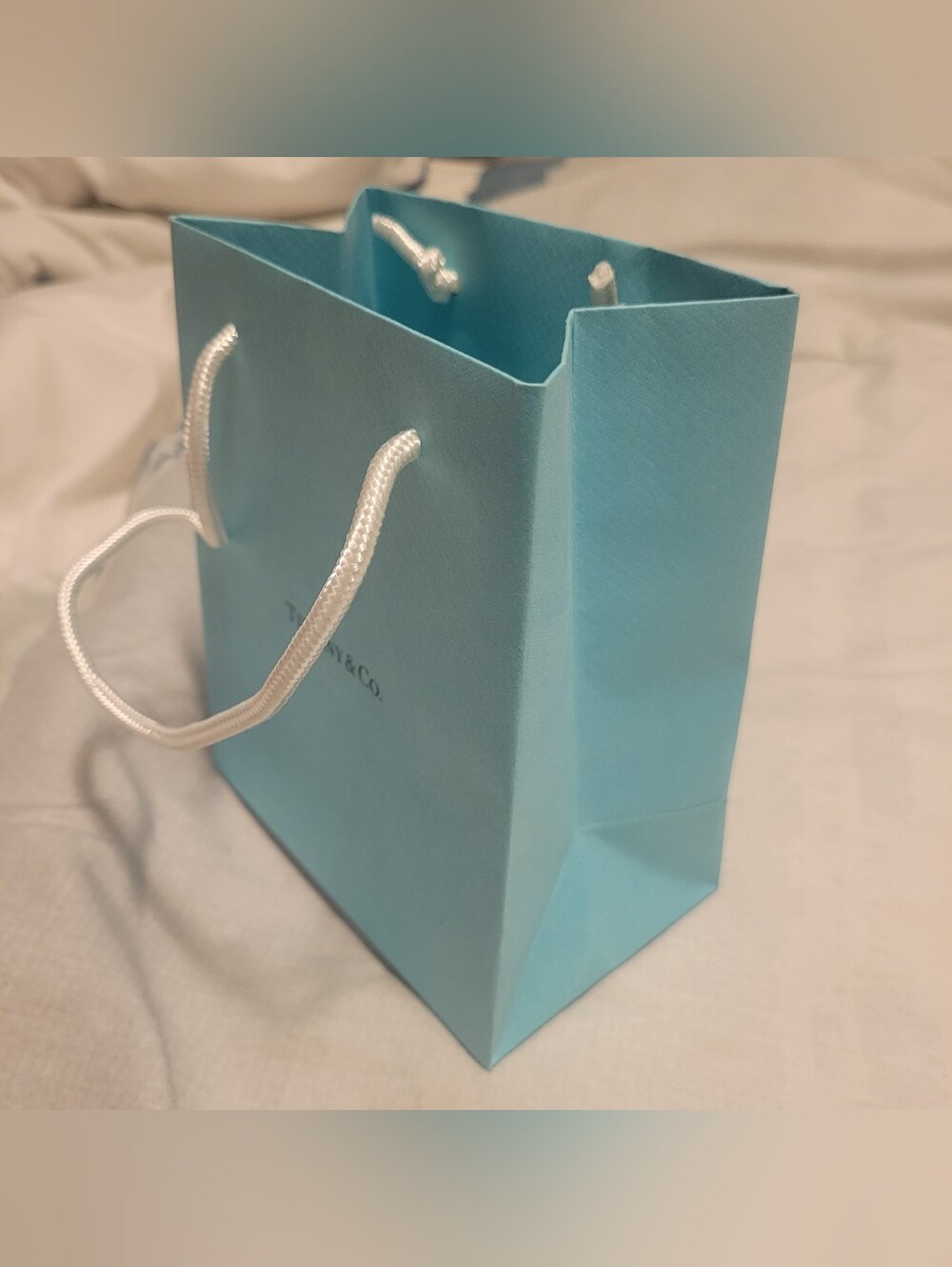 Tiffany & Co. Luxury Paper Gift Bag, Shopping Bag 6" X 5" X 3"-  Small
